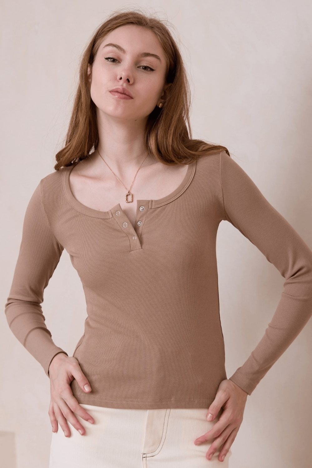 Long Sleeve Top - Mocha
