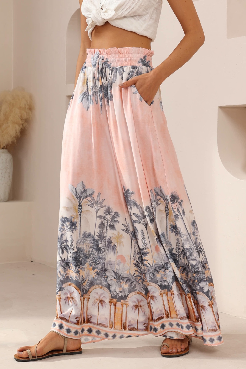 Maeve Wide Leg Pants - Tropical