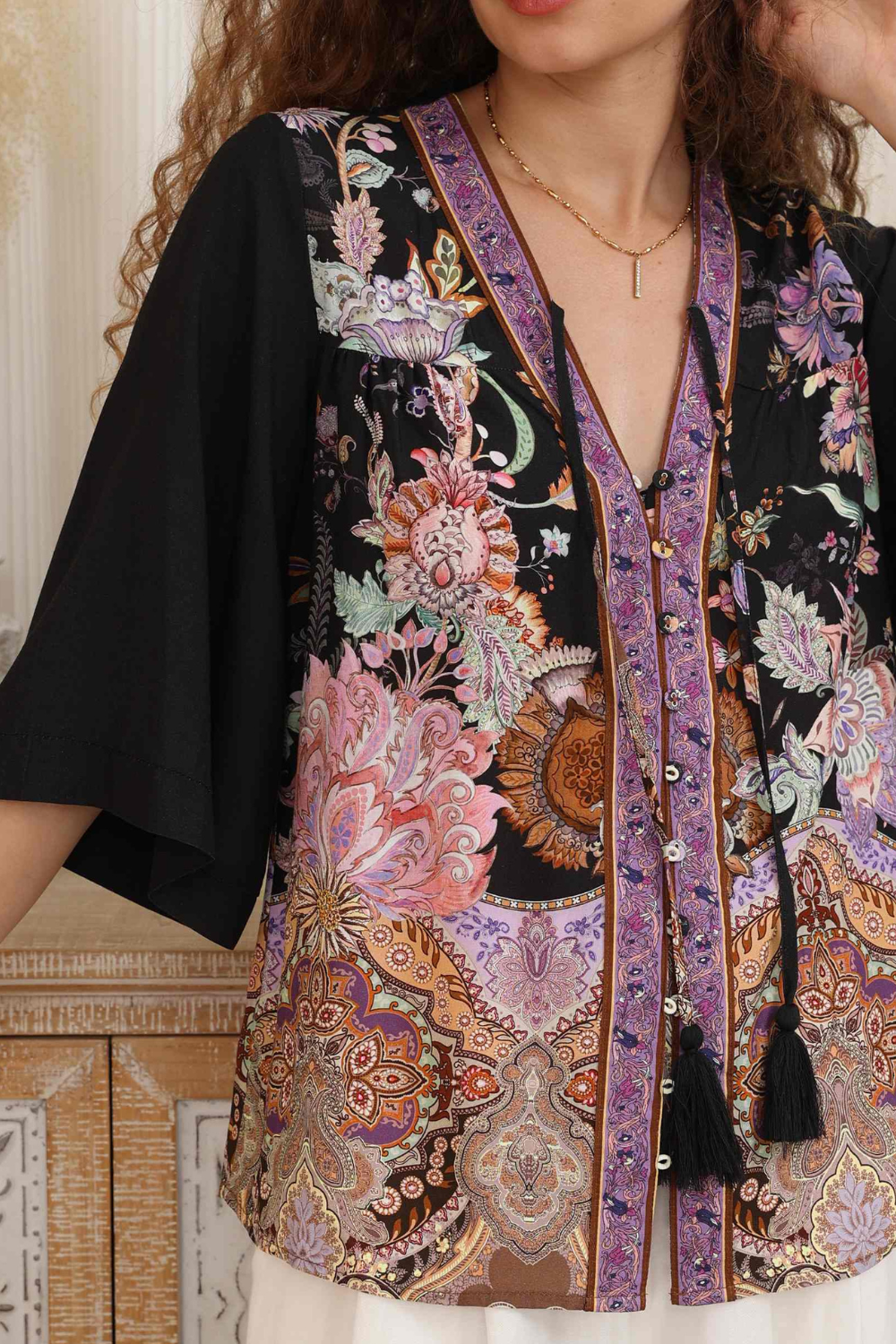 Midnight Bloom Blouse - Bouquet