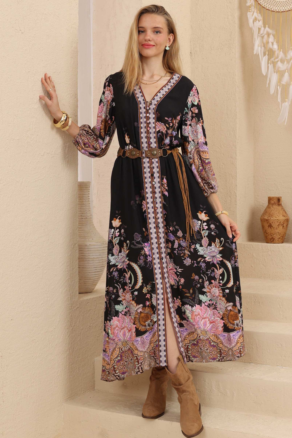 Midnight Bloom Maxi Dress - Bouquet