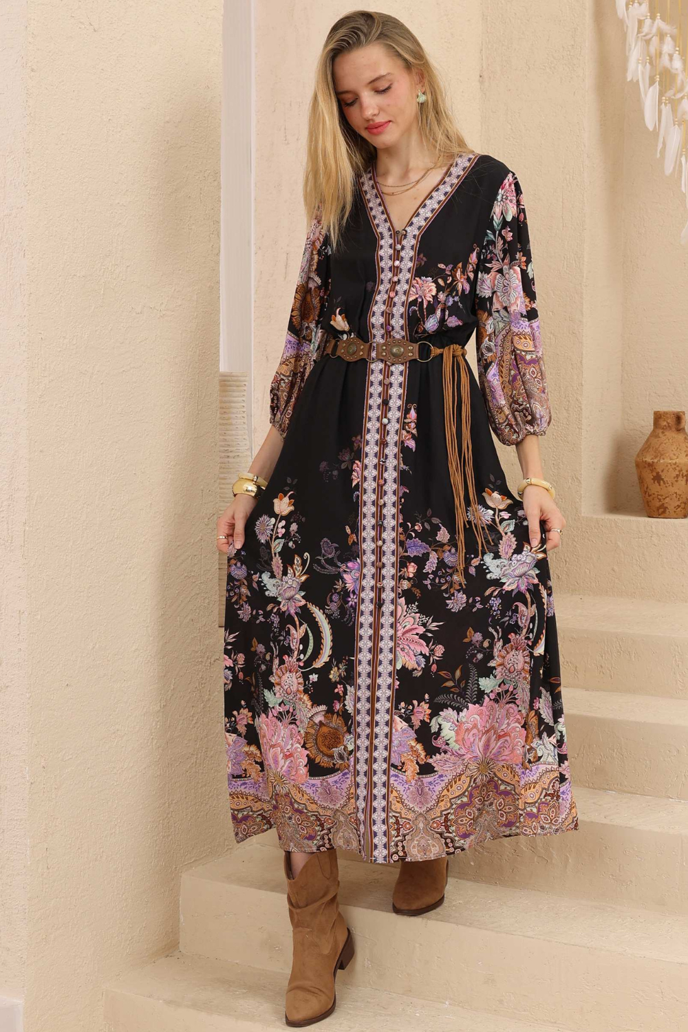 Midnight Bloom Maxi Dress - Bouquet