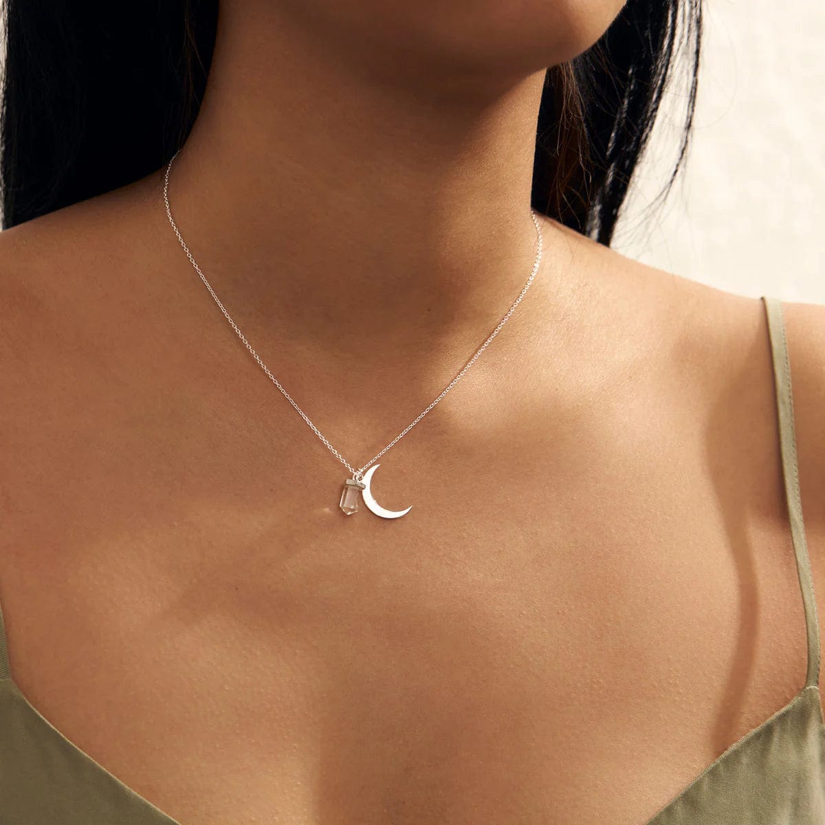 Brown crystal necklace deals