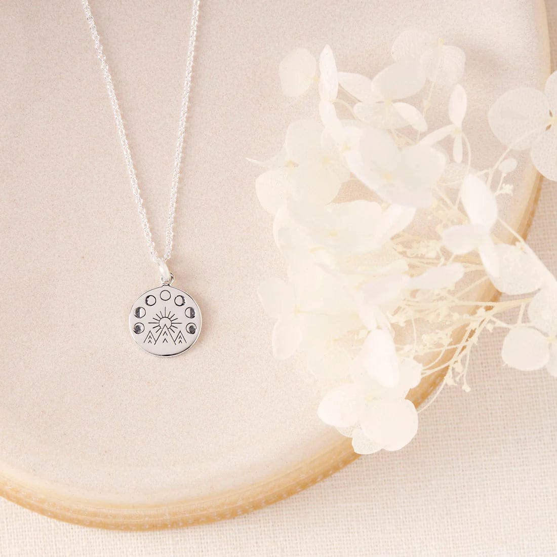 Moon And The Mountains Medallion Necklace