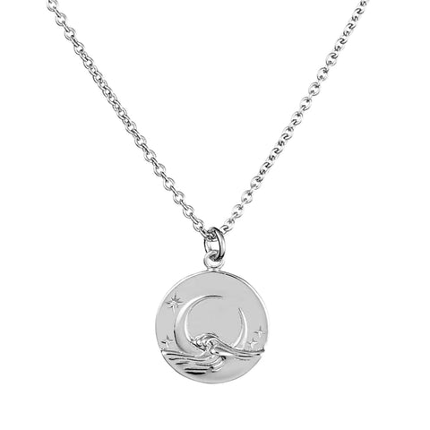 Moon And The Mountains Medallion Necklace
