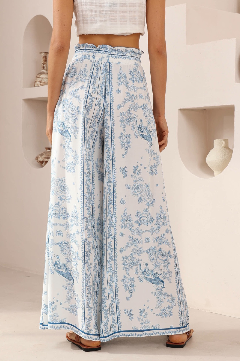 Navaeh Wide Leg Pants - Blue