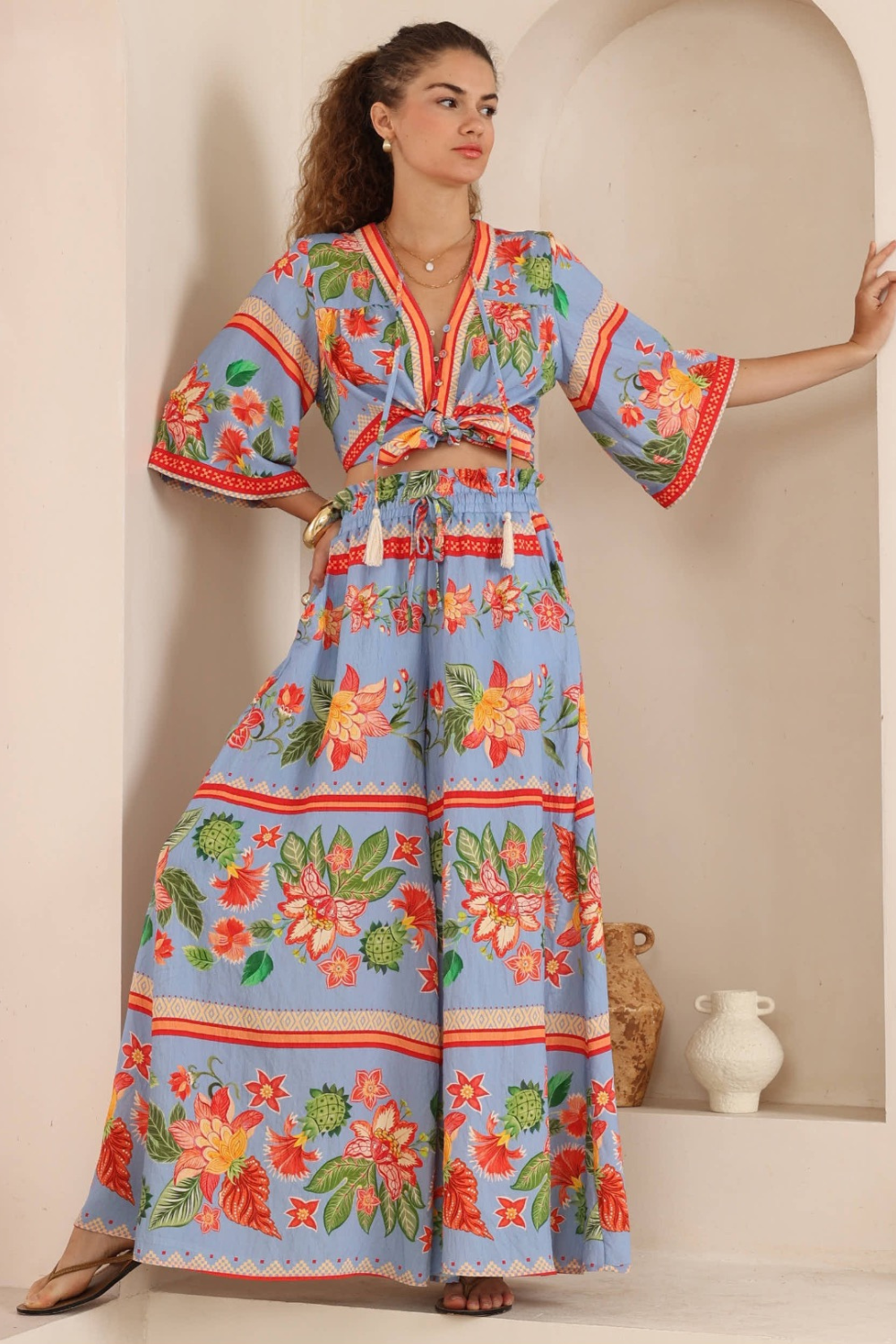 Nyra Blouse - Blue Floral