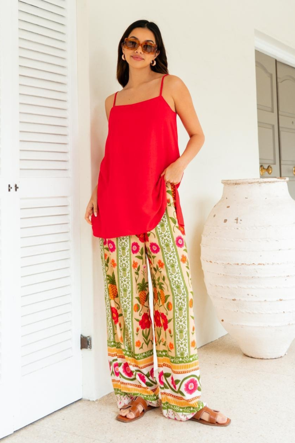 Payton Wide Leg Pants - Sunkissed