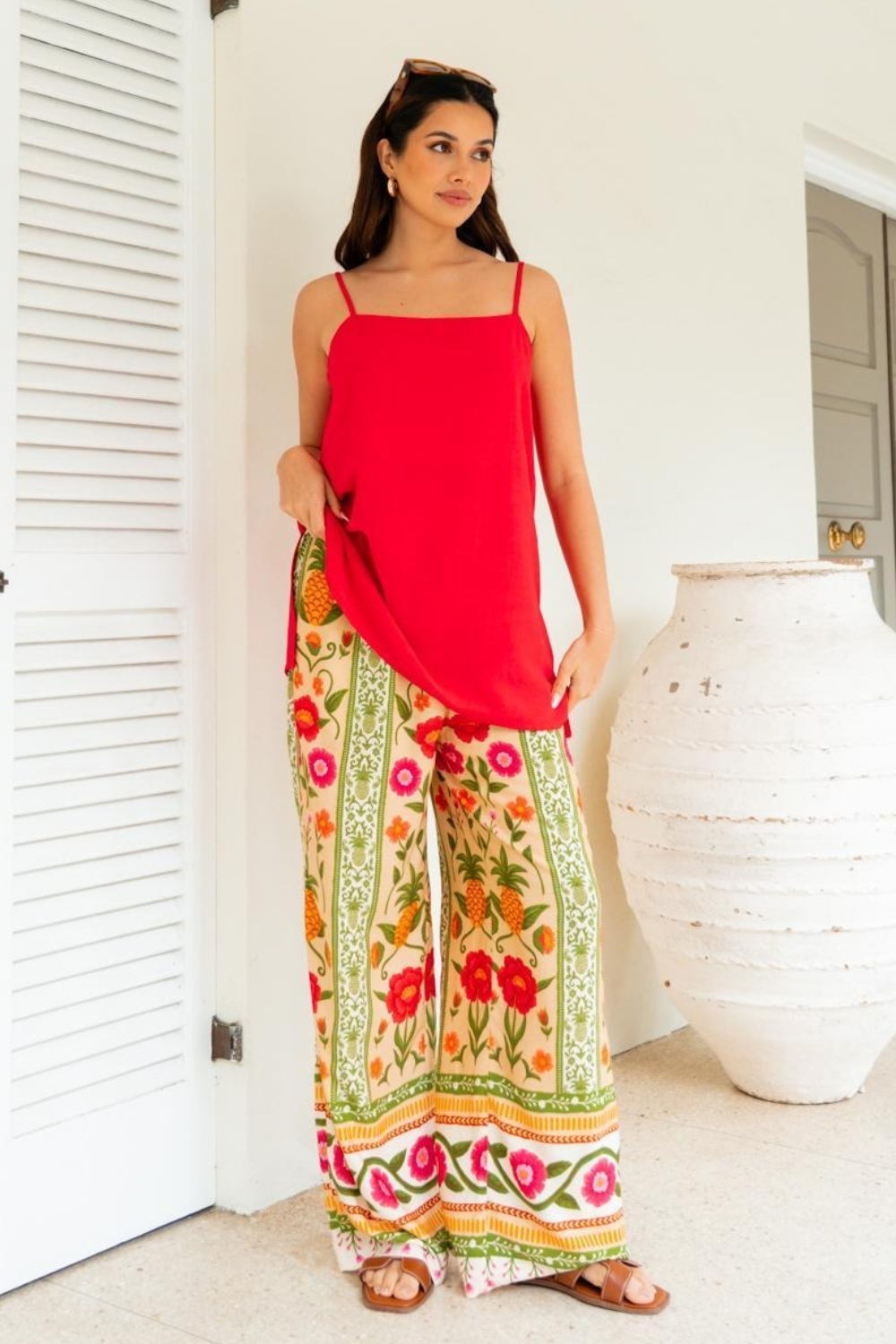 Payton Wide Leg Pants - Sunkissed