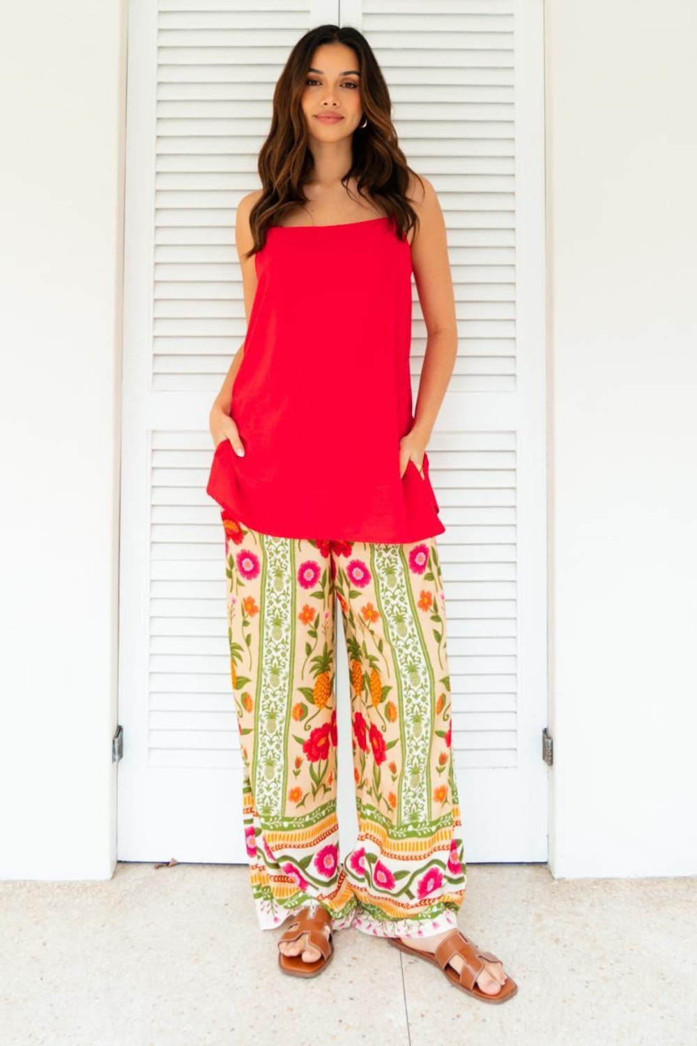Payton Wide Leg Pants - Sunkissed