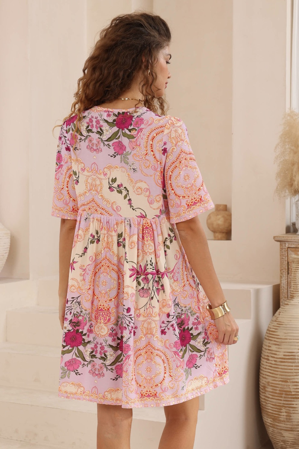 Rosalie Baby Doll Mini Dress - Bouquet