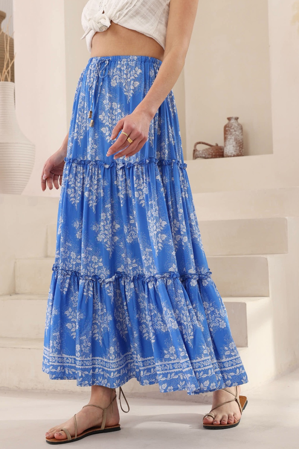 Sabela Maxi Skirt - Blue