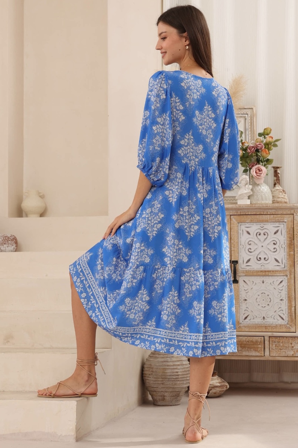 Sabela Midi Dress - Blue