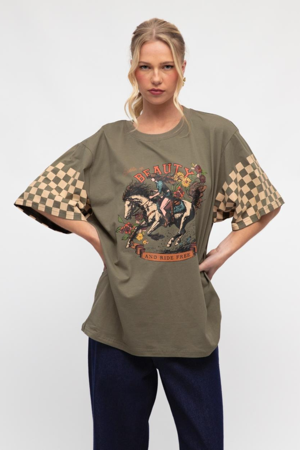 Saddle Up Beauty Tee - Sage