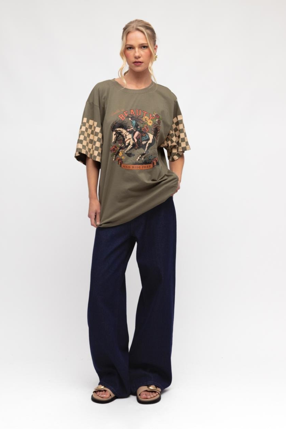 Saddle Up Beauty Tee - Sage