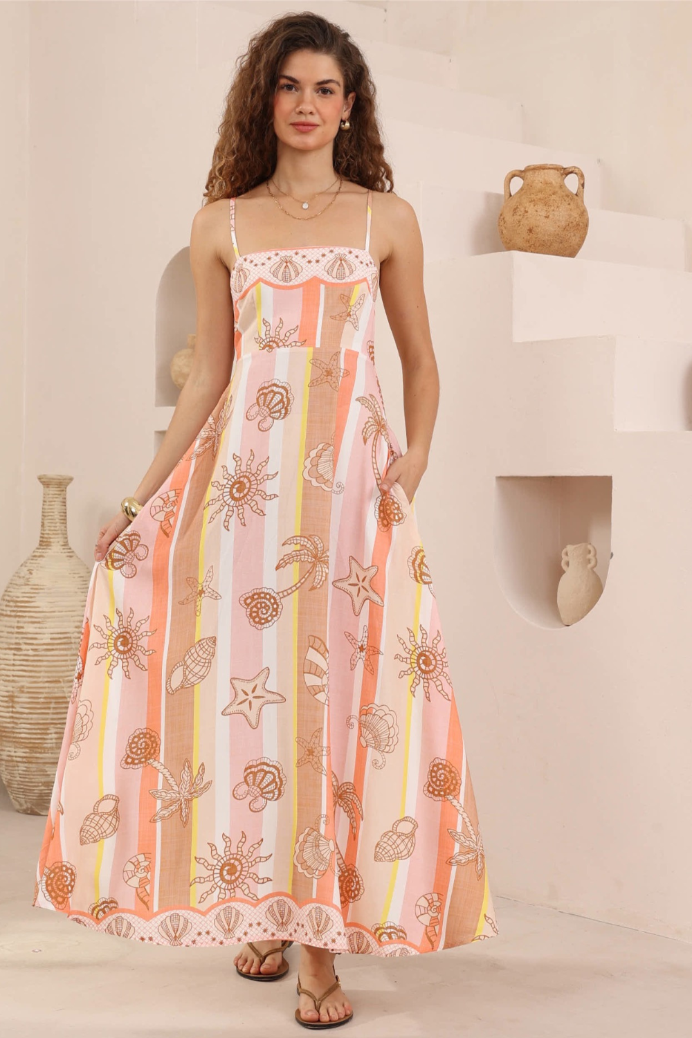 Shella Spaghetti Strap Maxi Dress