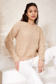 Snowflake Knit Sweater - Brown