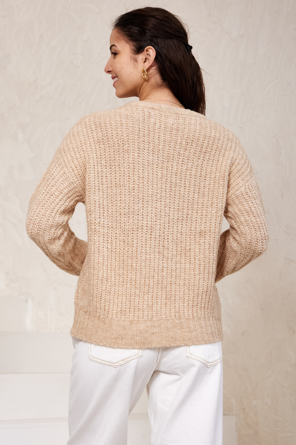 Snowflake Knit Sweater - Brown