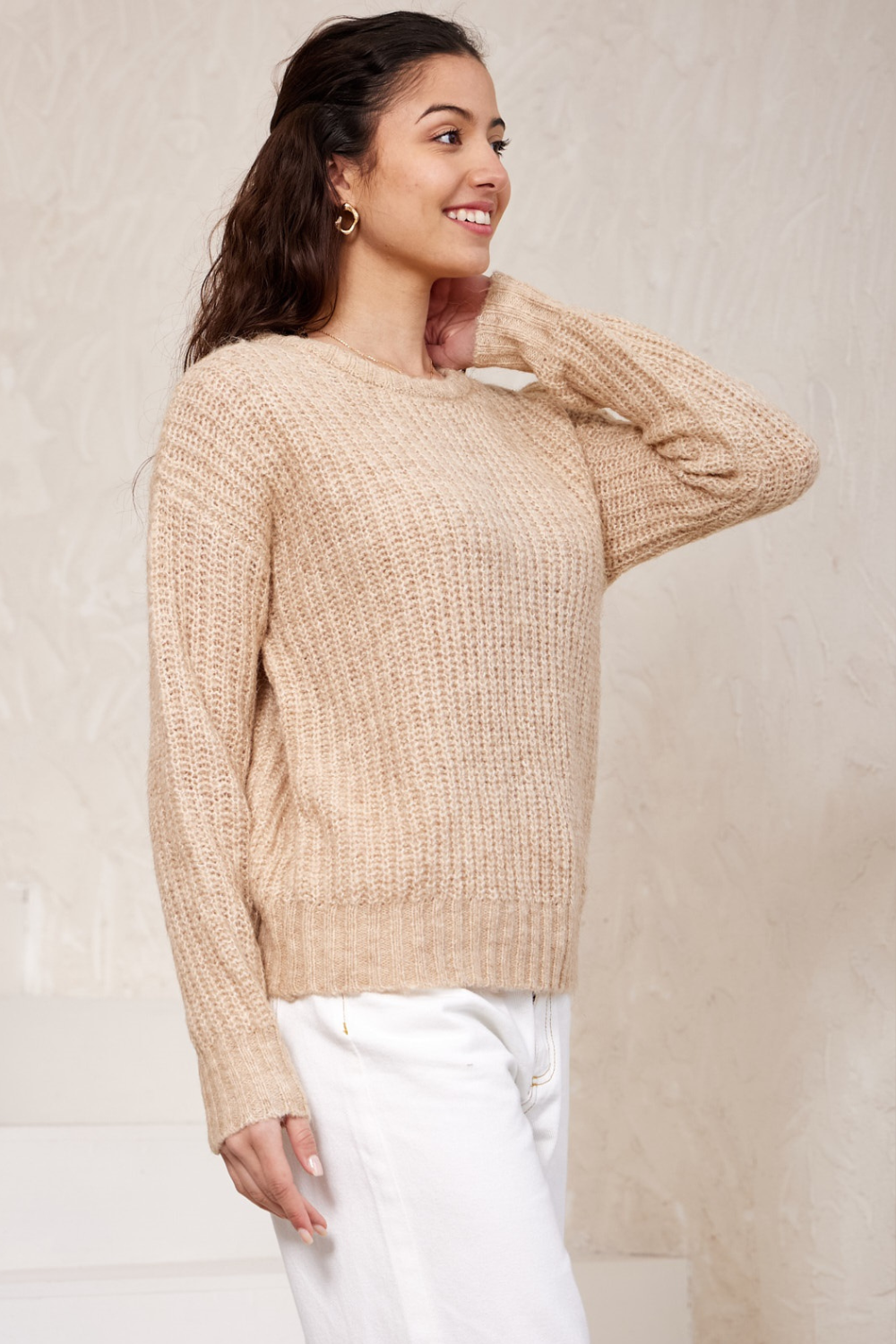 Snowflake Knit Sweater - Brown