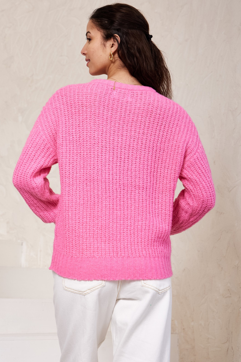 Snowflake Knit Sweater - Pink