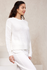 Snowflake Knit Sweater - White