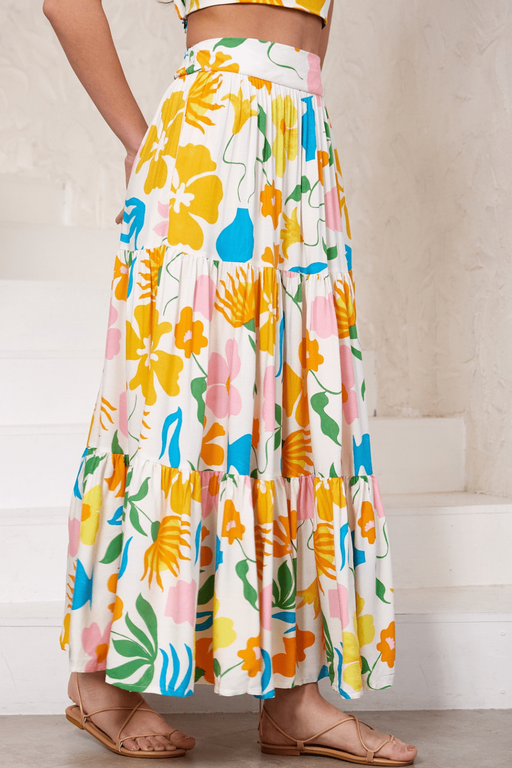 Sophia Maxi Skirt - Sunshine Floral