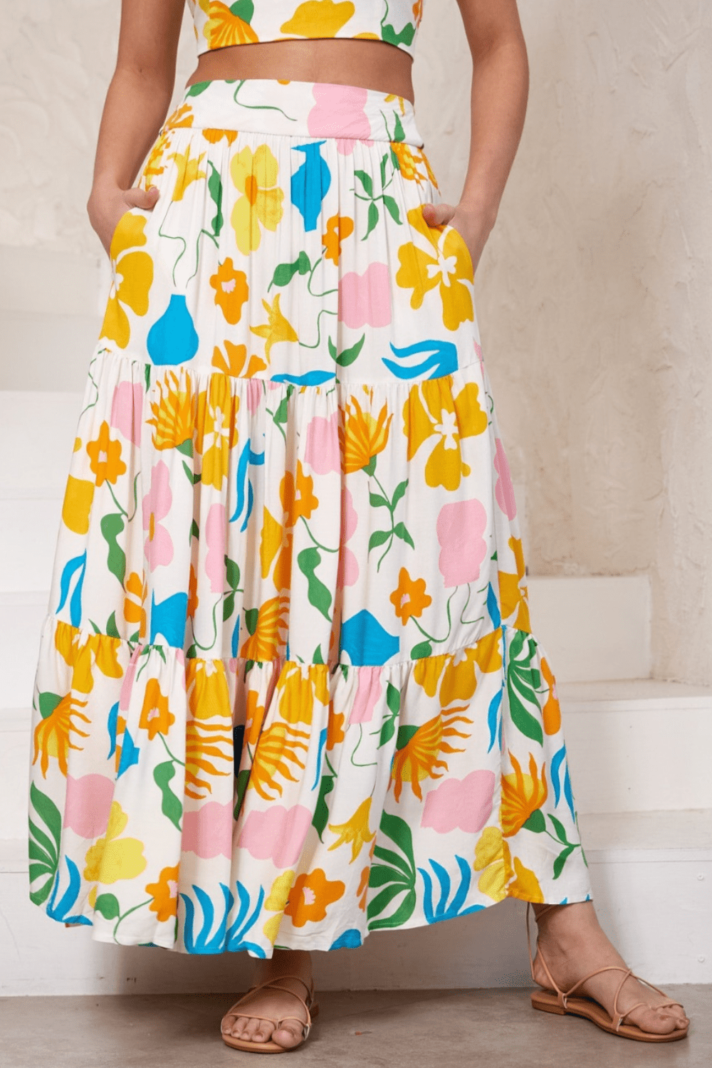 Sophia Maxi Skirt - Sunshine Floral