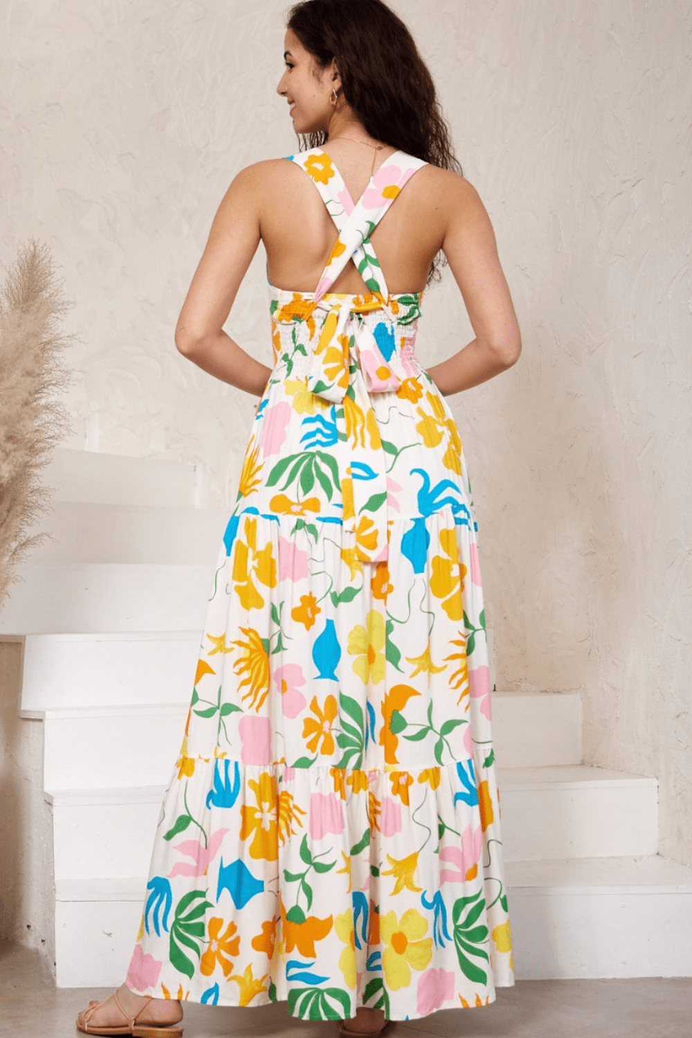 Sophia Tiered Maxi Dress - Sunshine Floral