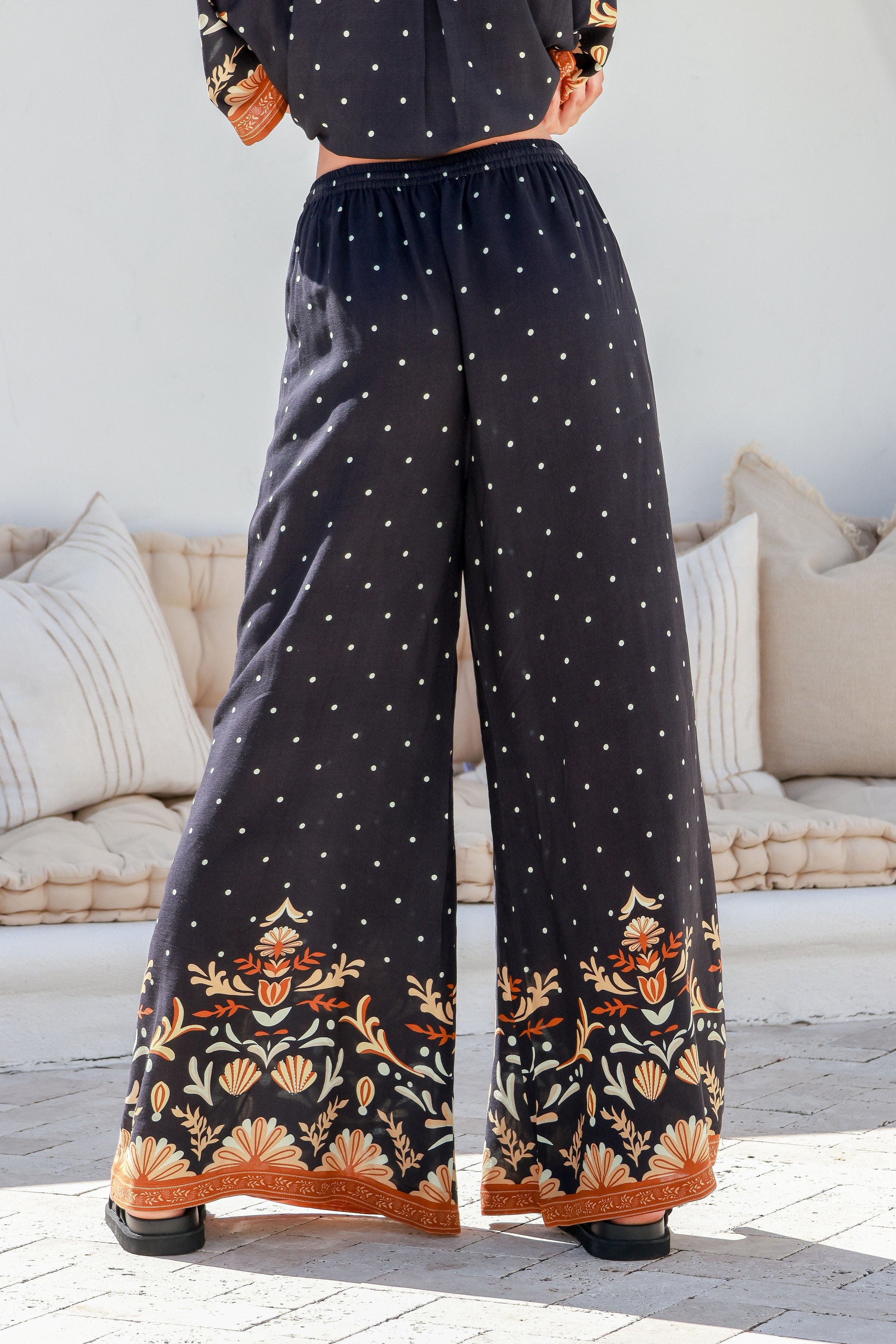 Barcelona Wide Leg Pants - Black