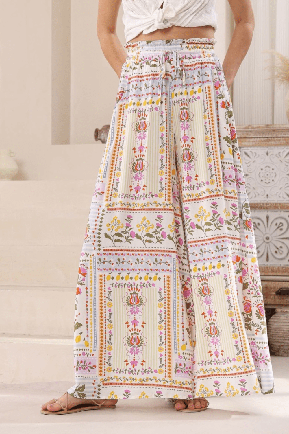 Wildflower Patch Wide Leg Pants - Bloom