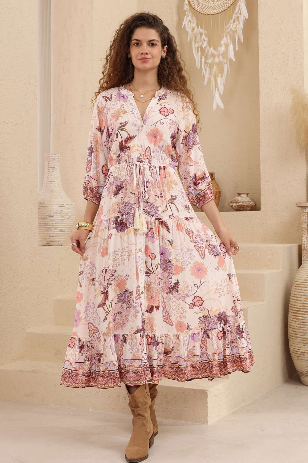 Willow Midi Dress – Blush Meadow