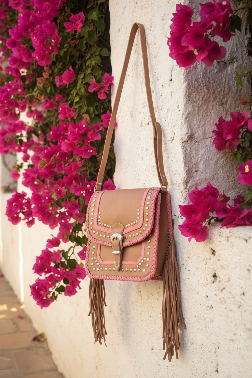 Rosa Fringe Bohemian Leather Crossbody Bag