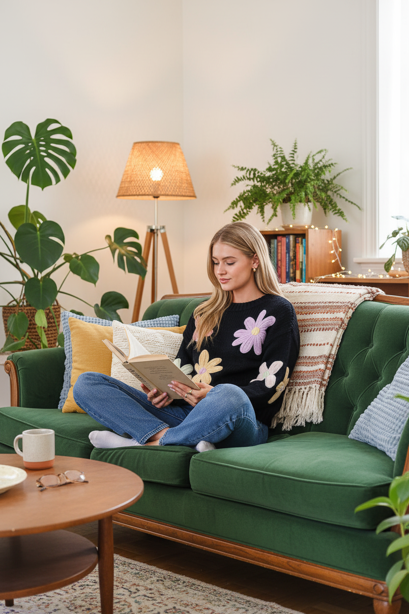 Bohemian living room lifestyle