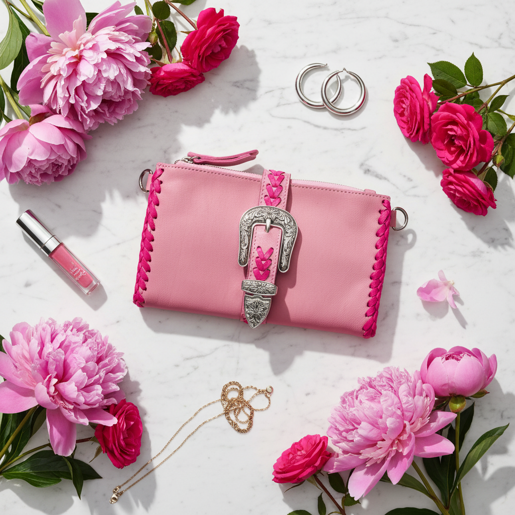 Esmeralda Clutch - Marble Flat Lay