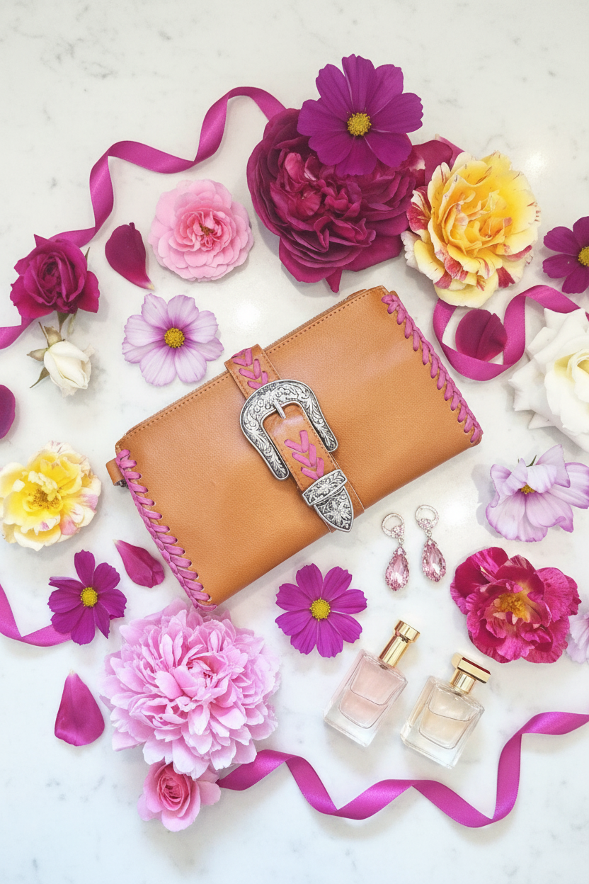 Esmeralda Fuchsia - Marble Flat Lay