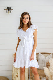 Schiffili Ruffle Mini Dress - White