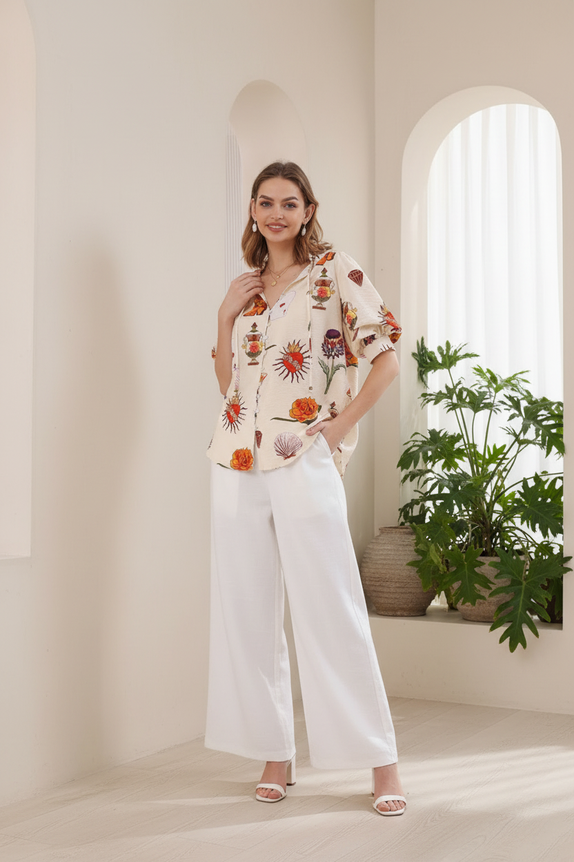 Festival print shirt minimalist interior