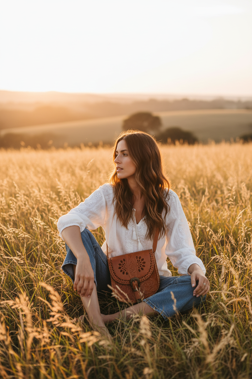 Field at sunset