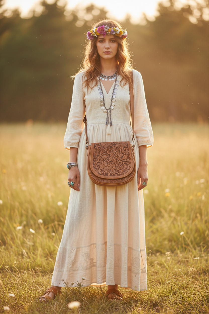 Full-length golden hour editorial