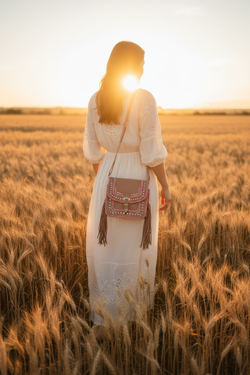 Rosa Fringe Bohemian Leather Crossbody Bag