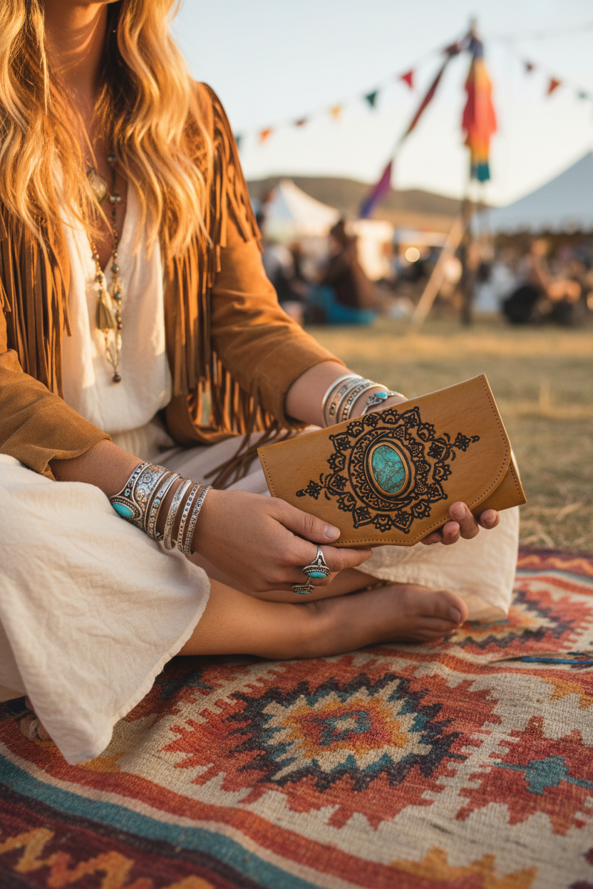 Mandala Moon Wallet - Boho Festival