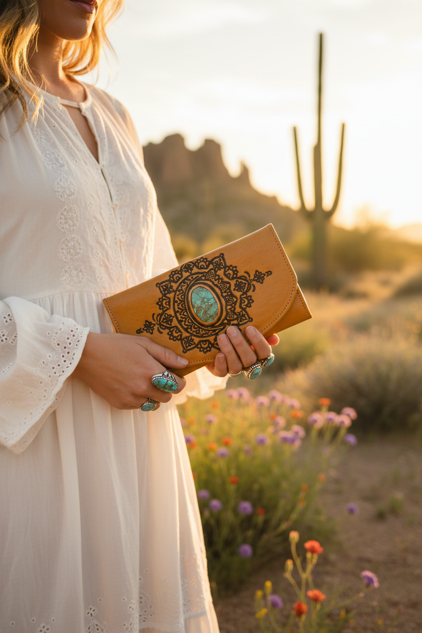 Mandala Moon Wallet - Southwestern Handheld