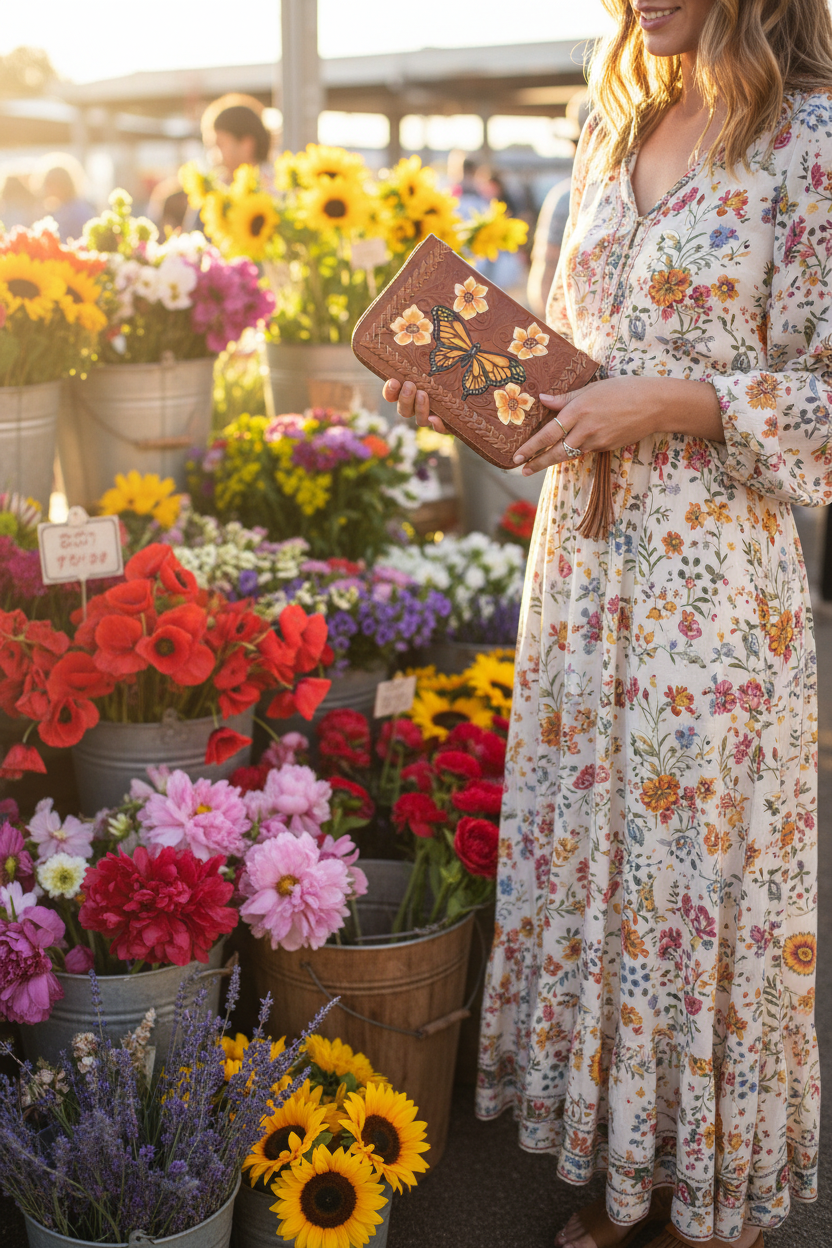Monarch Butterfly Wallet - Flower Market