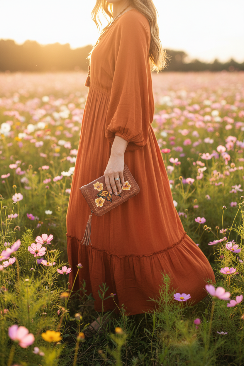 Monarch Butterfly Wallet - Golden Hour
