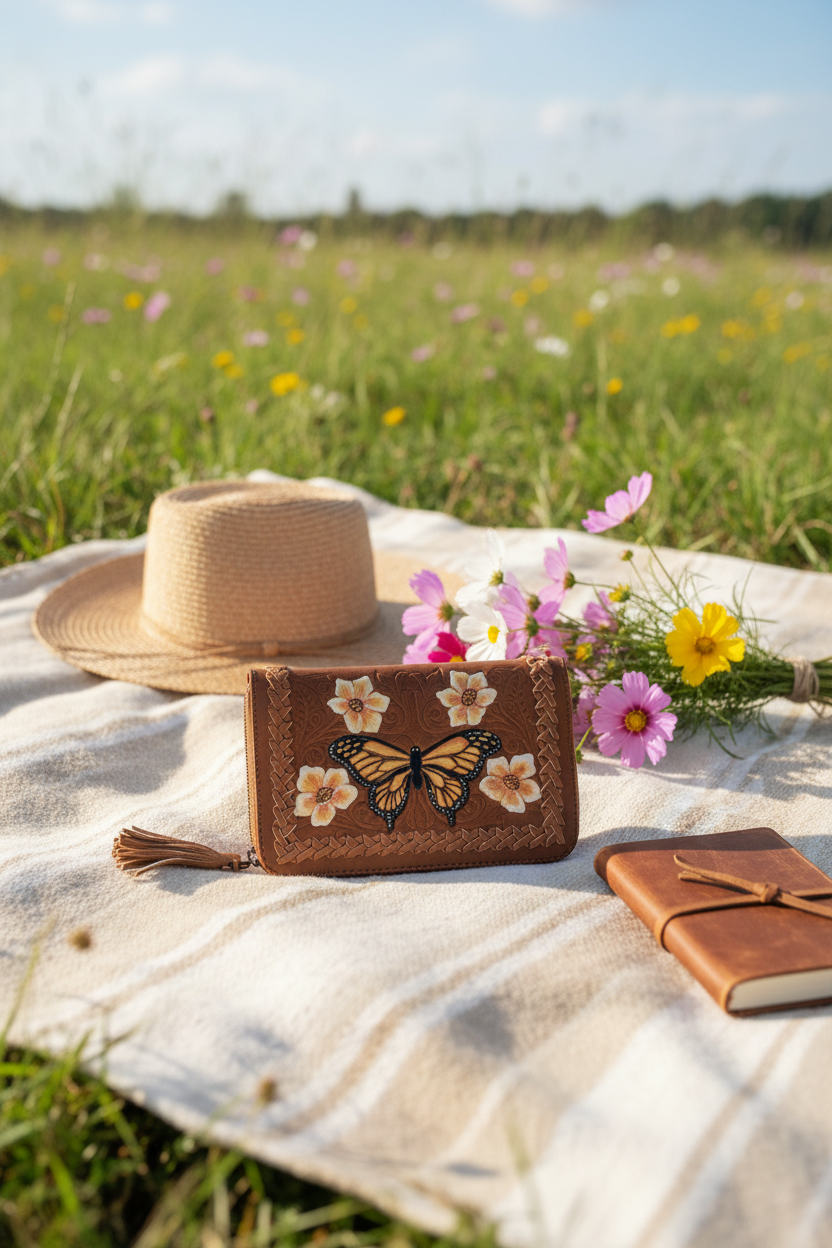 Monarch Butterfly Wallet - Meadow Picnic