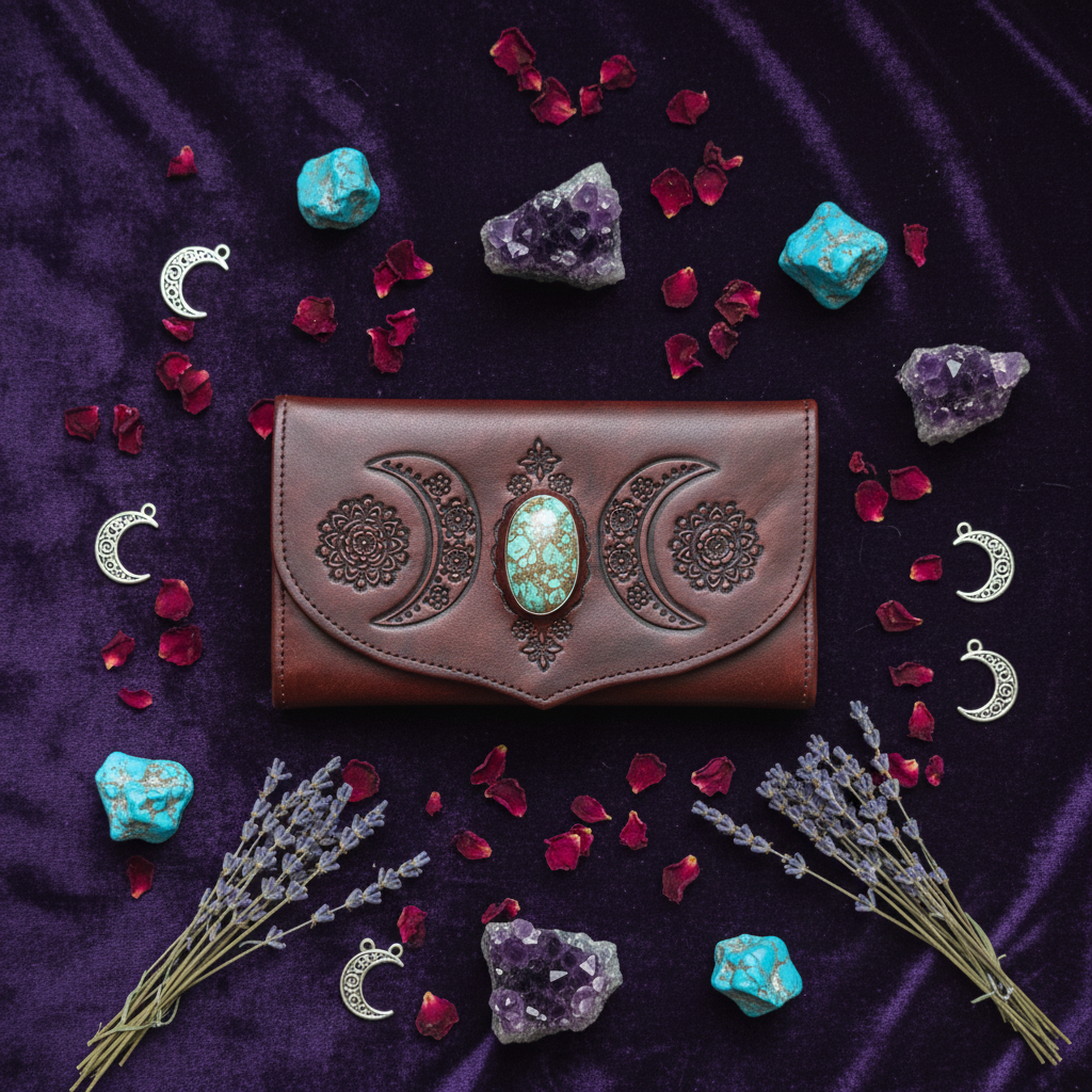 Night Sky Moon Wallet - Crystal Flat Lay