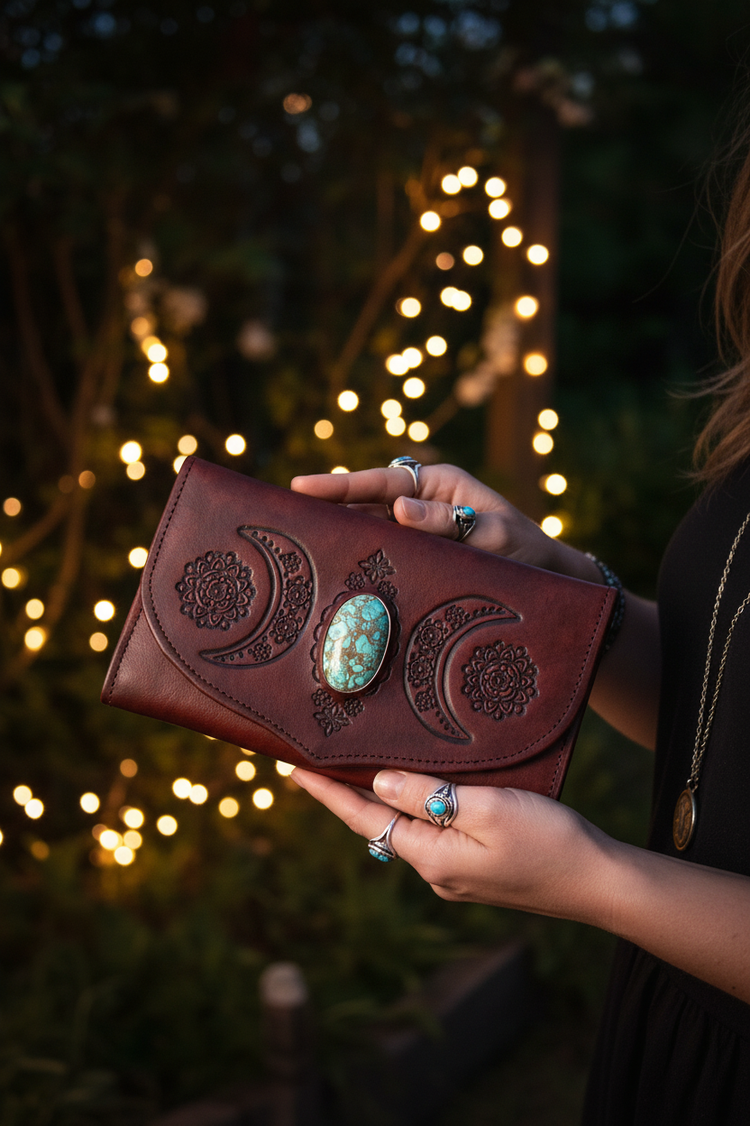 Night Sky Moon Wallet - Evening Garden