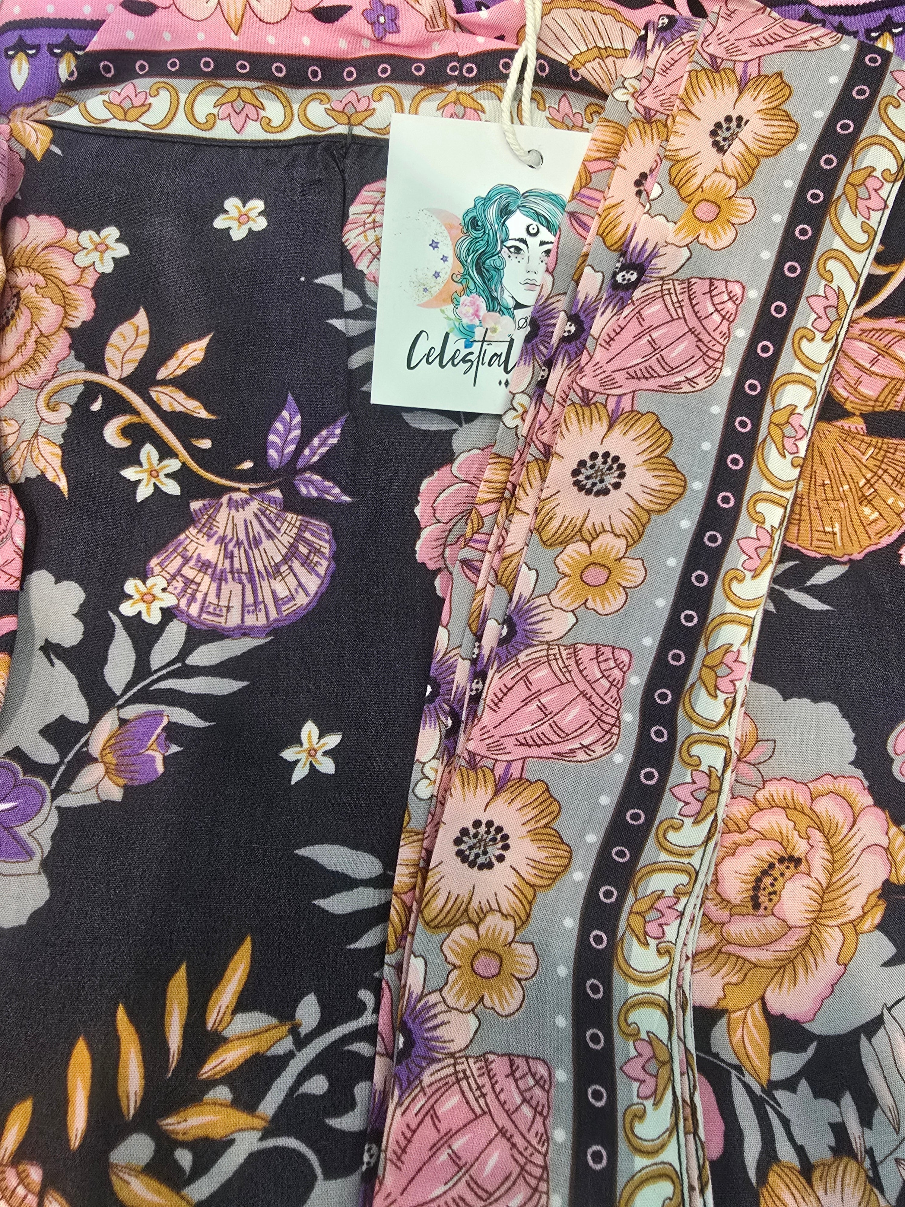 Aurora Kimono - Midnight Floral