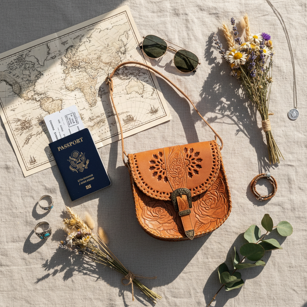 Travel flat lay