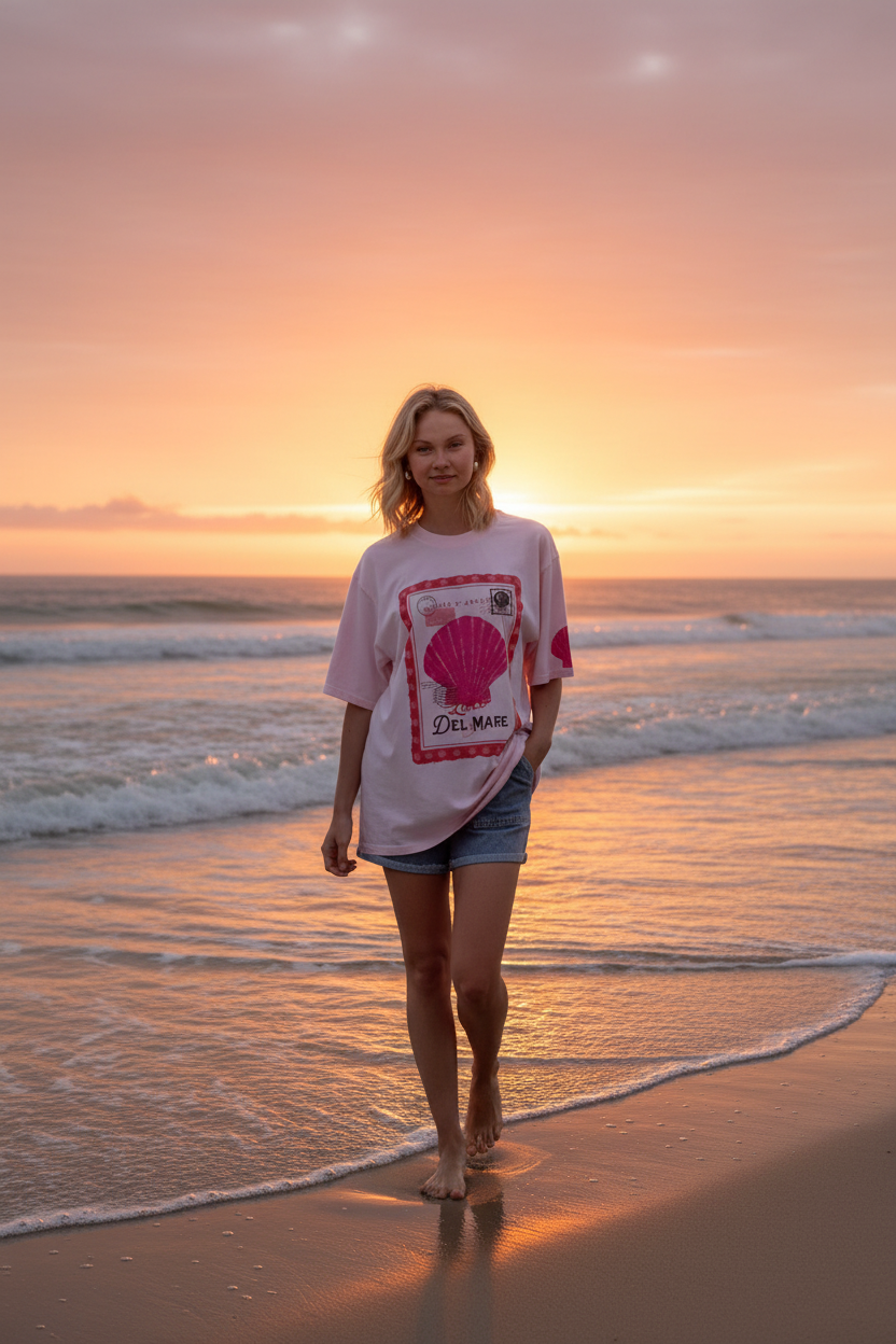 Walking on beach at sunset