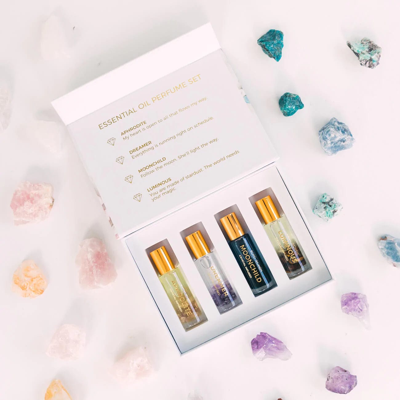 Crystal Perfume Oil Roller Gift Set